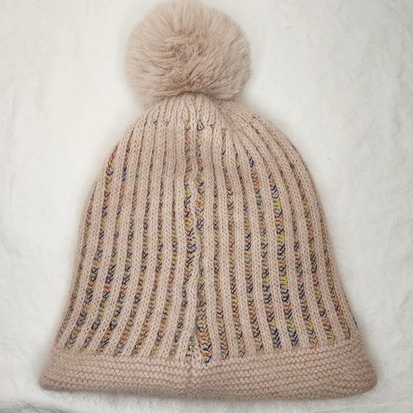 Pink Rainbow Stripe Knit Toque - Picture 6 of 8